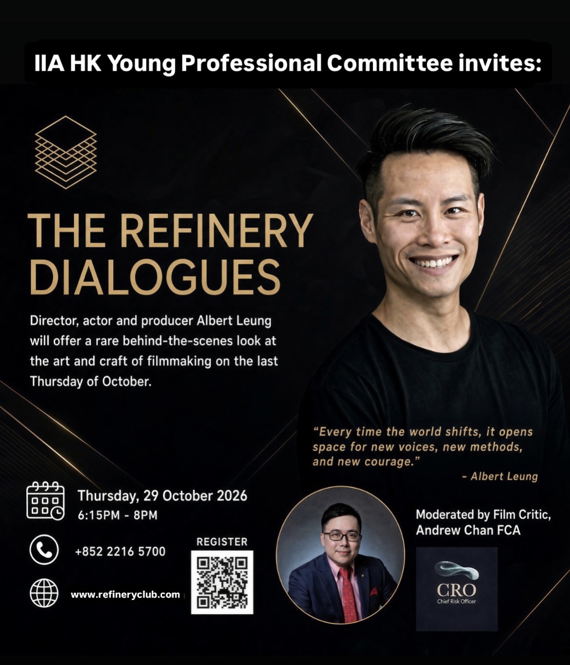 Complimentary Club Event - Refinery Dialogues - Stuntman and Director Albert Leung